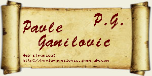 Pavle Ganilović vizit kartica